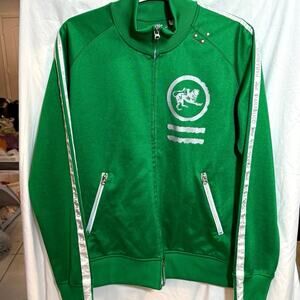 Vintage Y2K Parasuco Green Full Zip Track Jacket Sz Large Brazil